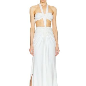 Elegant White Halter Maxi Dress